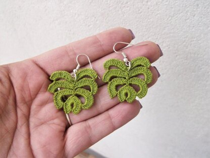 Monstera earrings