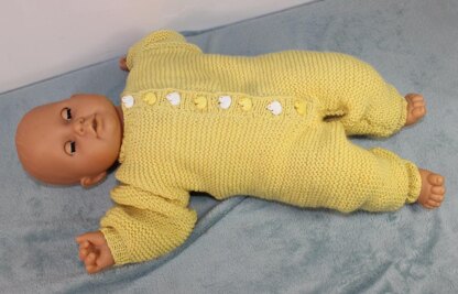 Newborn Baby Garter Stitch Onesie