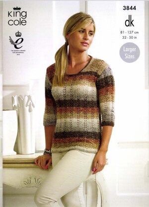 Ladie's Sweaters and Scarf in King Cole Shine DK - 3844