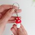 Mushroom keychain free crochet pattern, amigurumi mushroom crochet ornament