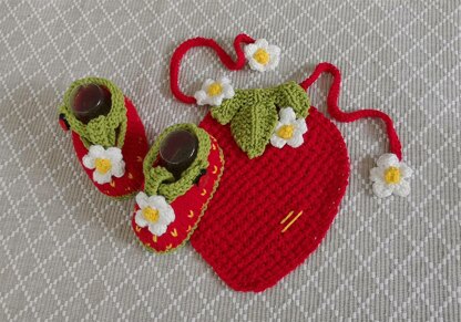 Strawberry Drool Bib and Booties