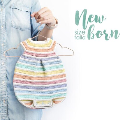 Size Newborn - CROCHET Rainbow Romper