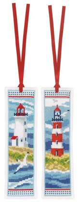 Vervaco Bookmark Kit Lighthouses Set Of 2 Cross Stitch Kit - 6 x 20 cm / 2.4in x 8in