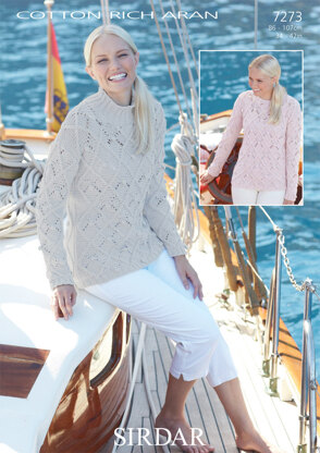 Ladies Sweaters in Sirdar Cotton Rich Aran - 7273 - Downloadable PDF