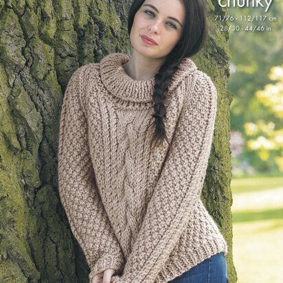 Sweaters in King Cole Big Value Super Chunky - 4360 - Downloadable PDF