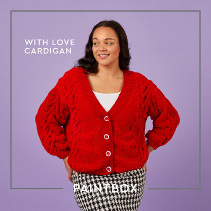 With Love Cardigan - Free Knitting Pattern for Women in Paintbox Yarns Chenille by Paintbox Yarns