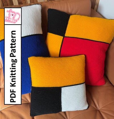 Mondrian inspired pillow cover