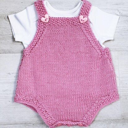 Saskia Romper with moss stitch edge 0-2 yrs