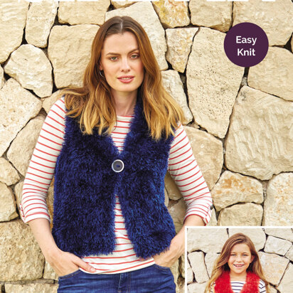 Waistcoats in Sirdar Funky Fur - 8235 - Downloadable PDF