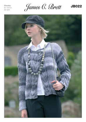 Cardigan in James C. Brett Marble Chunky - JB022