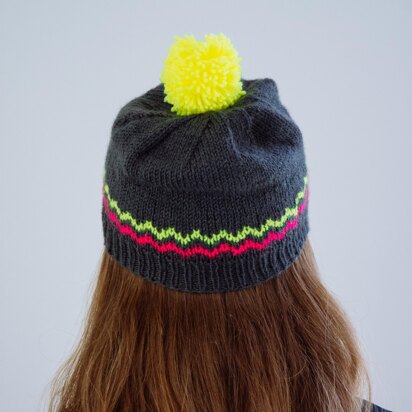 Splash of Neon Hat - knitting pattern