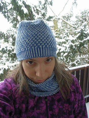 (Snowflake) Basket weave beanie