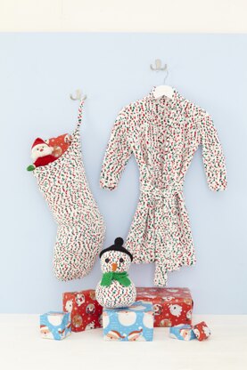 Childrens dressing gown, Snowman & Stocking in King Cole Yummy in King Cole - 5569 - Leaflet