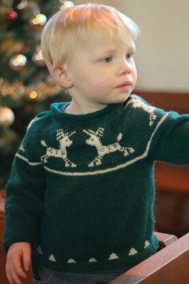 Junior Christmas Jumper in Susan Crawford Excelana 4 Ply