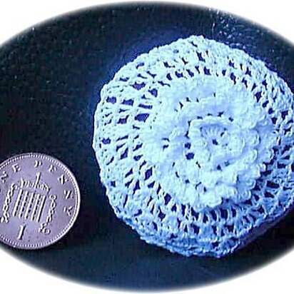 1:12th scale circular frilly cushion