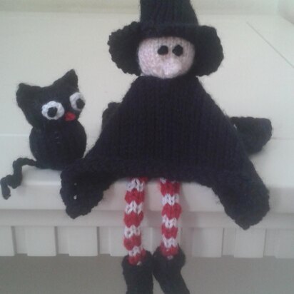 Little Witch and Midnight the Cat - knitting pattern