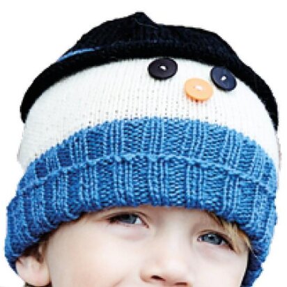 Snowman Hat Knitting Pattern 2 sizes Kids Christmas