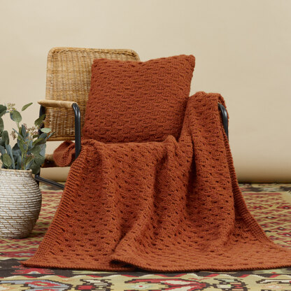 Sunrise Mountain Blanket & Pillow - Knitting Pattern for Home in Tahki Yarns Superwash Merino Bulky