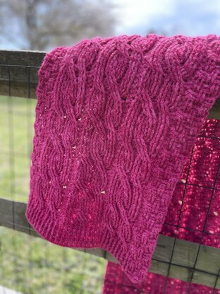 Raspberry Delight Cabled Stole