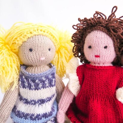 Rose and Bianca Knit Dolls