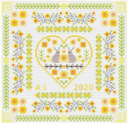 Riverdrift House Bunny Heart Sampler Cross Stitch Kit