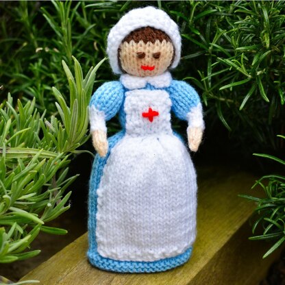 WWI Red Cross Nurse Doll Knitting Pattern - Toy Knitting Pattern