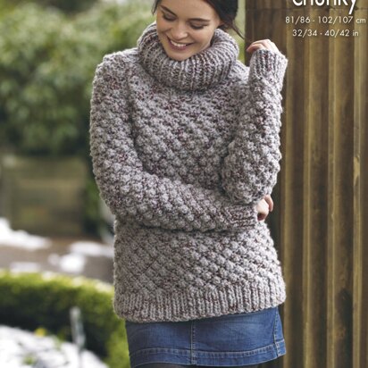 Sweater & Coatigan in King Cole Big Value Super Chunky Twist - 4609 - Downloadable PDF