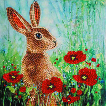 Crystal Art Wild Poppoes and the Hare Card Diamond Painting Kit