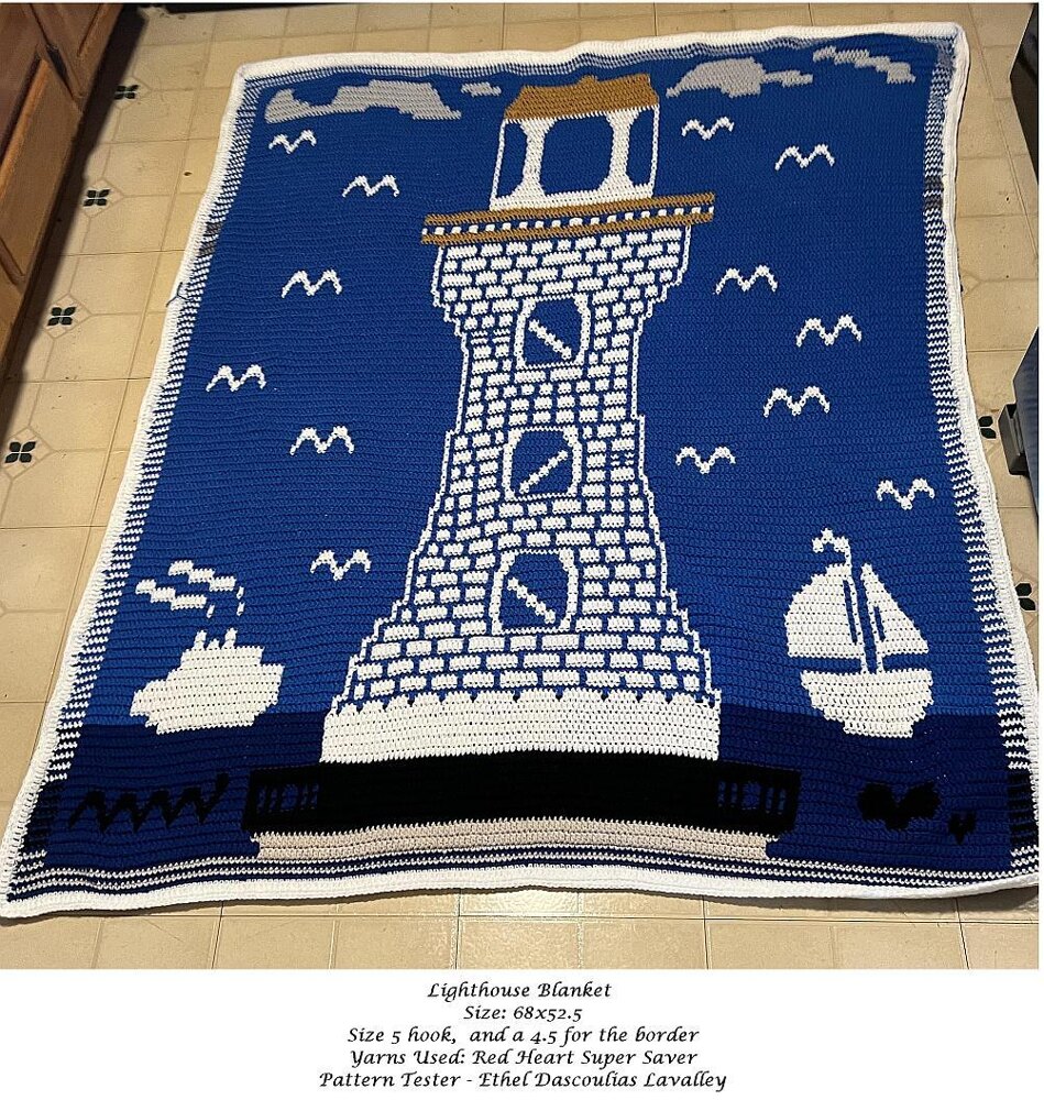 Lighthouse Blanket Pattern and Charts Crochet pattern by Kathleen