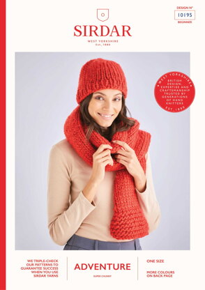 Hat and Scarf Set in Sirdar Adventure - 10195 - Downloadable PDF
