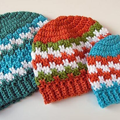 Leaping Stripes and Blocks Beanies