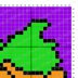 Halloween Cushion Devil Scary Smile Graph Pumpkin Purple Pillow Mini-C2C Pattern