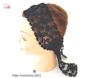 Lace black headband