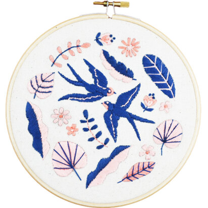The Modern Crafter Beginner Embroidery DIY Kit - Summer Swallow - 6in