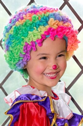 Clowning Around Wig in Red Heart Super Saver Economy Solids and Boutique Swerve- LW3760