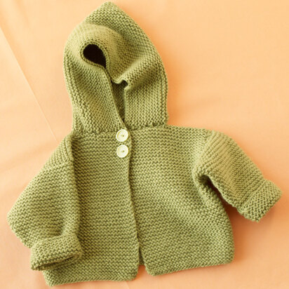 Bernat Garter Stitch Hooded Jacket