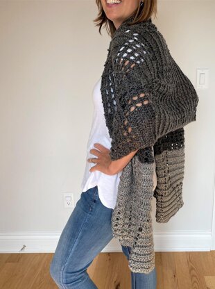 Checkerboard Wrap Shawl: Easy Crochet Shawl Pattern