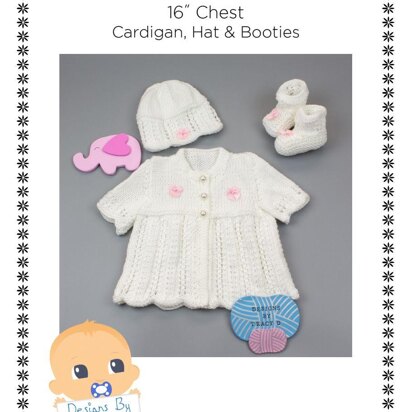 Keira Baby Cardigan, Hat & Booties knitting pattern