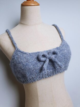 Knitted bralette with bow pdf knitting pattern