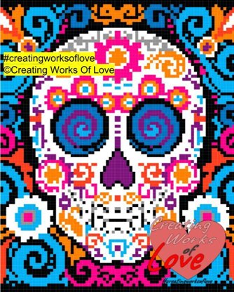 Sugar Skull C2C Stitch Graph