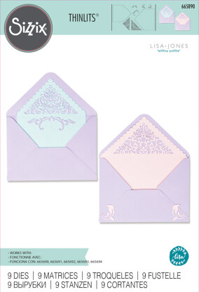 Sizzix Thinlits Die Set Lace Envelope Liners by Lisa Jones