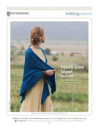 Squall Line Shawl in Malabrigo Worsted - Downloadable PDF