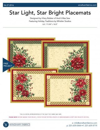 Windham Fabrics Star Light, Star Bright Placemats - Downloadable PDF