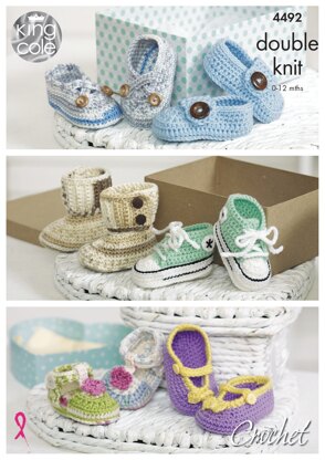 Crocheted Baby Shoes in King Cole DK - 4492 - Downloadable PDF