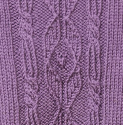 Top-Down Cable and Diamond Pullover #189