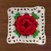 Crochet square motif with flower pattern