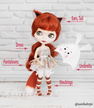 Fox outfit for Blythe doll