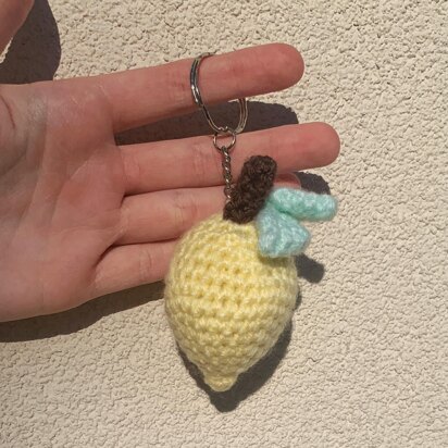 Crochet Lemon Keyring Pattern