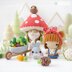 5-in-1 vegetable patch crochet pattern amigurumi by AradiyaToys mini kingdom mushroom gnome crochet tutorial DIY PDF file bunny garden girl by AradiyaToys (Olka Novytska)
