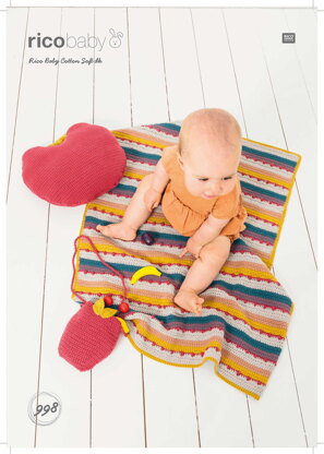 Blanket, Bag and Pillow in Rico Baby Cotton Soft DK - 998 - Downloadable PDF